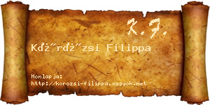 Körözsi Filippa névjegykártya
